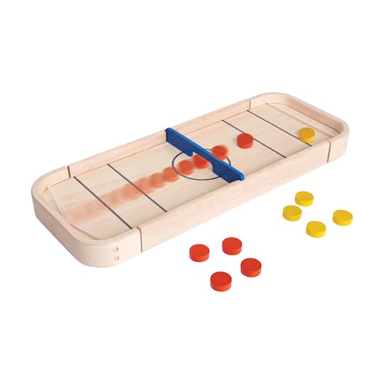 PlanToys 2-in-1 Shuffleboard Game two-sided board 1-2 players